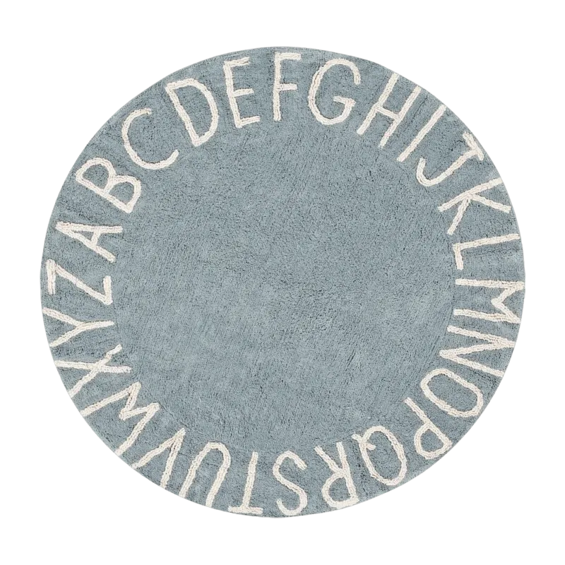 Tapis lavable bleu 150 cm Round ABC - Lorena Canals - The Cool Republic