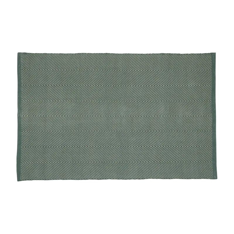 Tapis rectangulaire en coton vert 120x180 cm Mellow - Hübsch - The Cool Republic