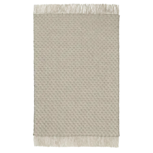 Tapis rectangulaire en laine et coton blanc et noir 170 x 240 cm Udo - Ferm Living - The Cool Republic