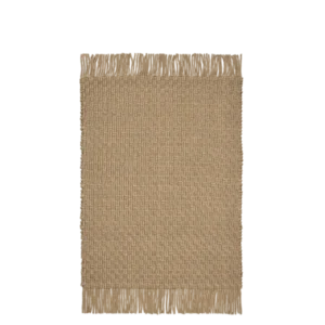 Tapis rectangulaire en laine et coton marron et noir 140 x 200 cm Udo - Ferm Living - The Cool Republic