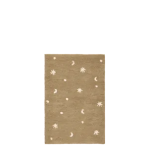 Tapis rectangulaire en laine tufté et coton vert et beige 80 x 120 cm Skye - Ferm Living - The Cool Republic