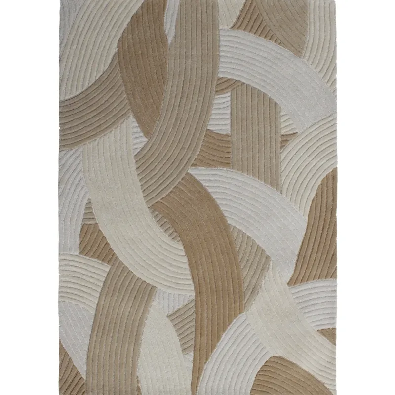 Tapis rectangulaire en laine tuftée beige 160x230cm Canopée - Edito - The Cool Republic