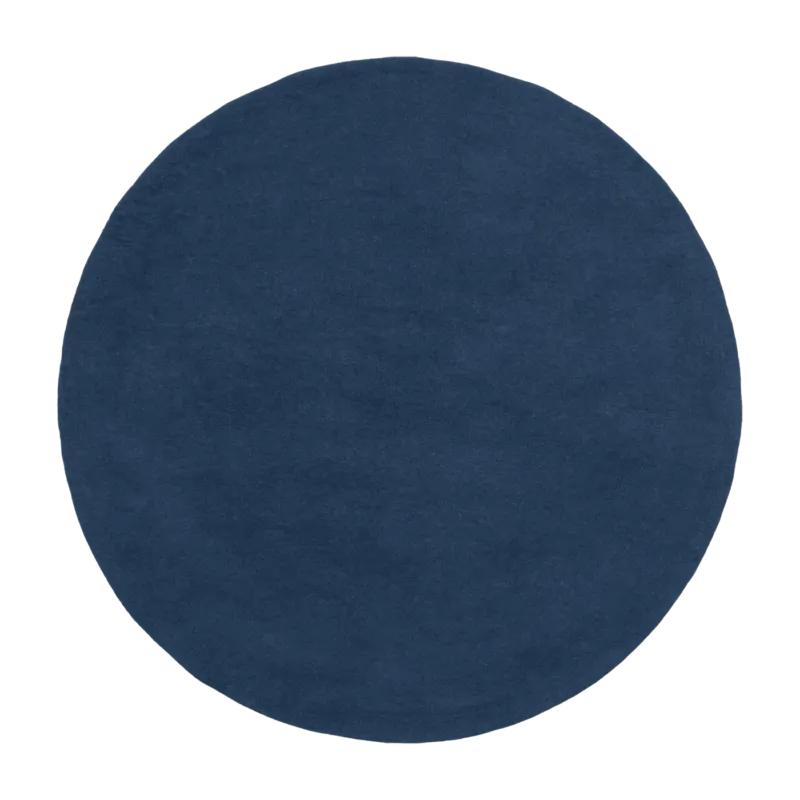 Tapis rond en laine bleu foncé 180 cm Alva - myfelt - The Cool Republic