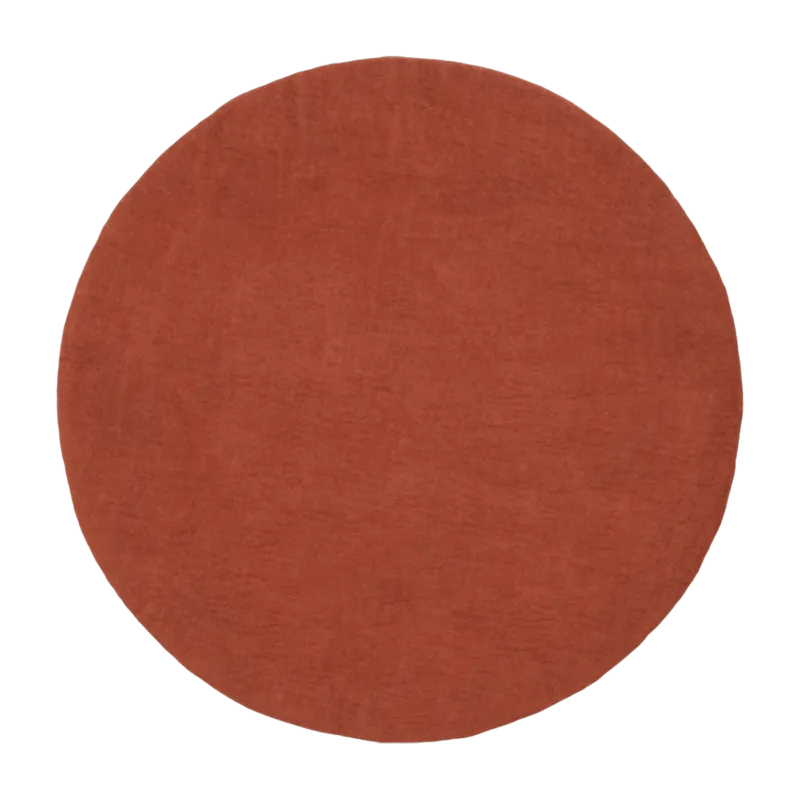 Tapis rond en laine rouge brique 70 cm Lora - myfelt - The Cool Republic