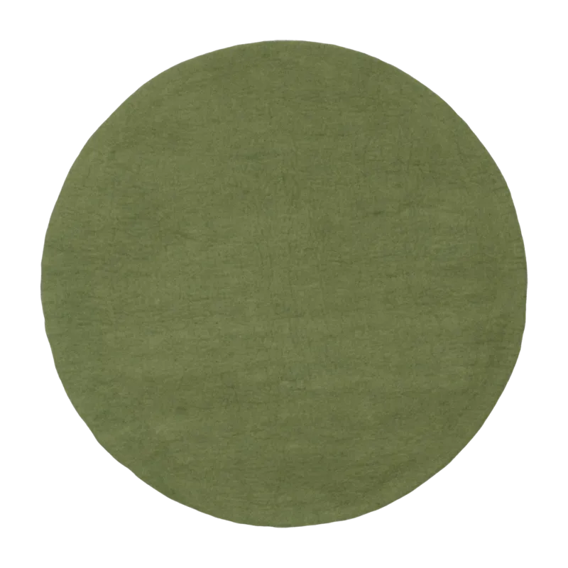 Tapis rond en laine vert 70 cm Kaspar - myfelt - The Cool Republic