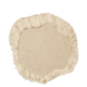 Tapis rond organique en laine et coton beige 120 cm Norte - Ferm Living - The Cool Republic