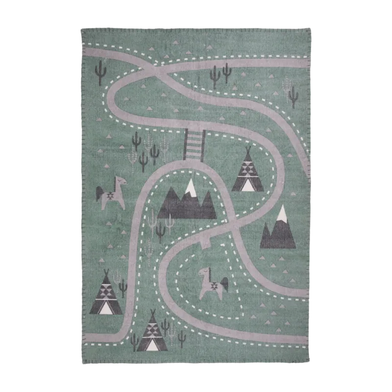Tapis vert 140x100 cm Little Western - Nattiot - The Cool Republic