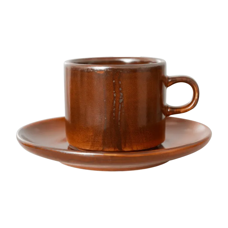 Tasse et soucoupe en porcelaine orange brûlée 7,8 x 6,5 cm Chef Ceramics - HKliving - The Cool Republic