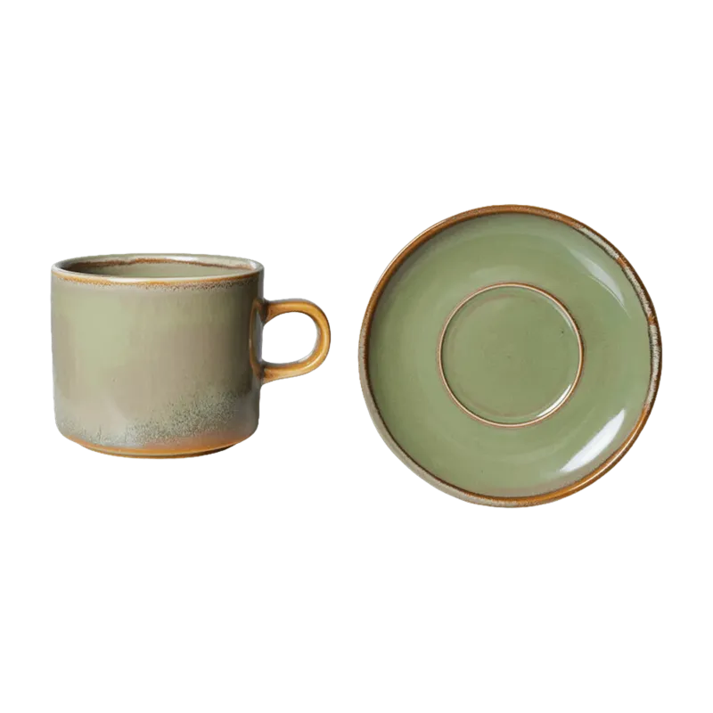 Tasse et soucoupe Vert mousse - HKLIVING - The Cool Republic