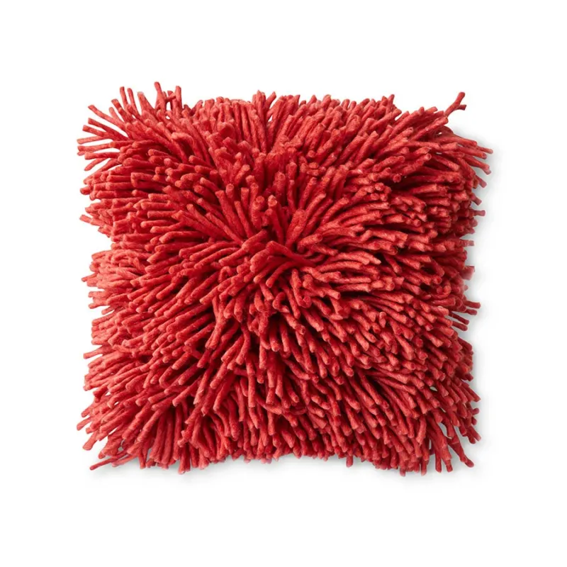 Coussin en laine rouge cerise (50X50Cm) - HKLIVING