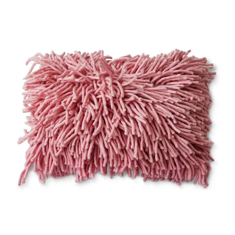 Coussin en laine rugueuse rose (70X45Cm) - HKLIVING