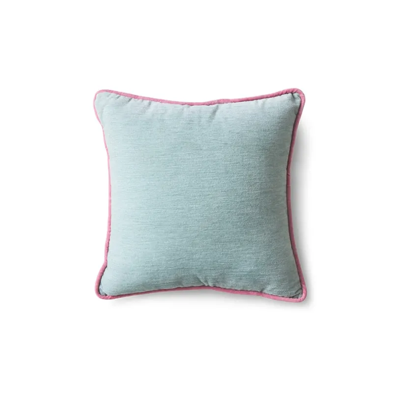 Coussin carré en tissu menthe rose 45x45cm - HKLiving