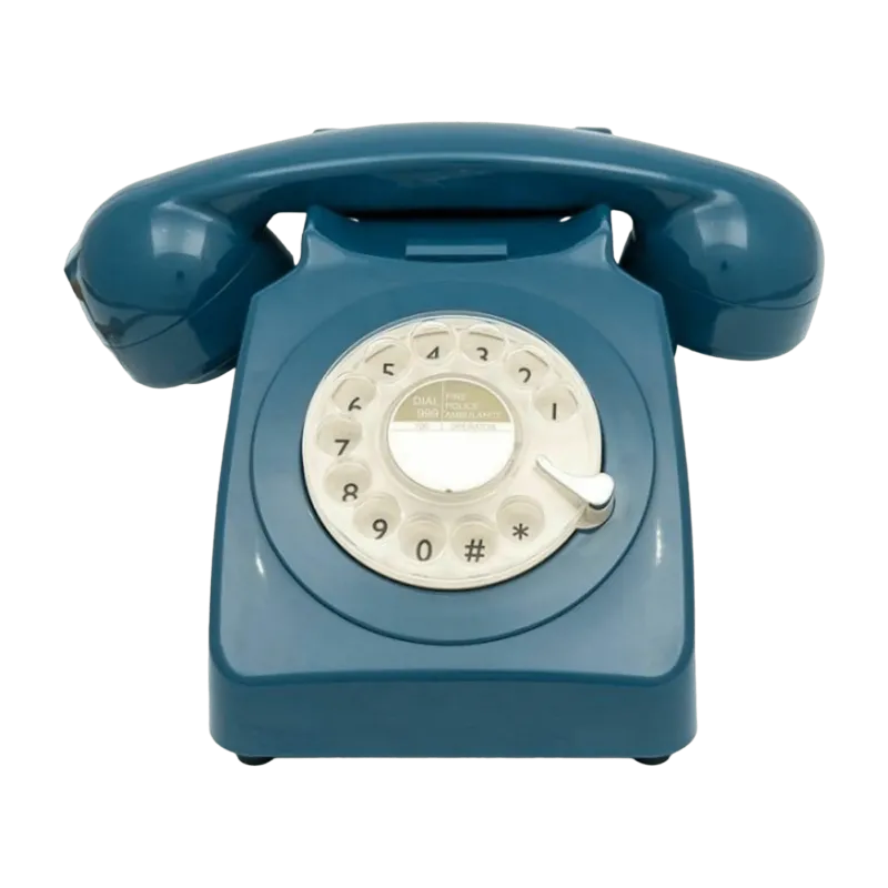 Téléphone fixe rétro bleu foncé 746 Rotary - GPO Retro - The Cool Republic