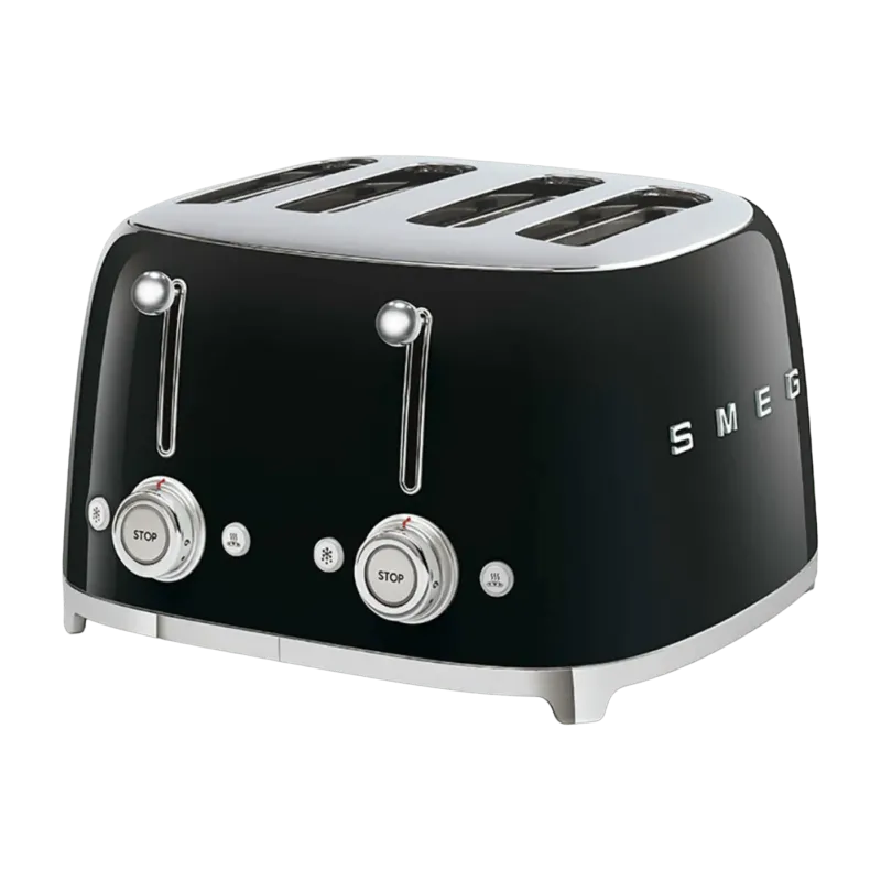 Toaster 4 fentes extra larges noir Années 50 - Smeg - The Cool Republic