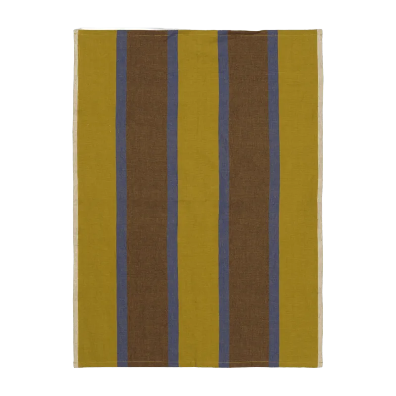 Torchon jaune et marron Hale - Ferm Living - The Cool Republic