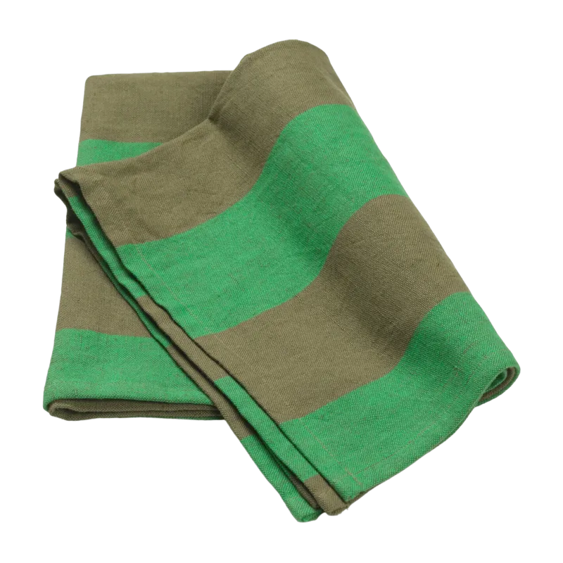 Torchon vert et olive Hale - Ferm Living - The Cool Republic