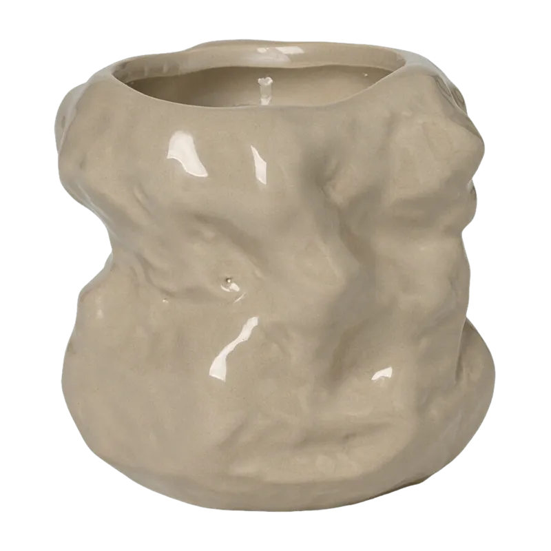 Vase beige en grès Tuck - Ferm Living - The Cool Republic