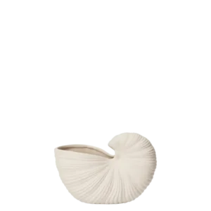 Vase coquillage en grès blanc mate 23 x 11,5 x 16 cm Shell - Ferm Living - The Cool Republic