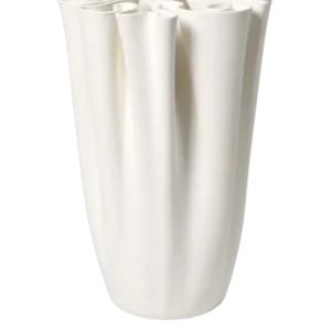 Vase de sol en grès blanc 50 cm Dedali - Ferm Living - The Cool Republic
