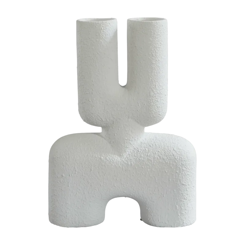 Vase en céramique blanc Cobra Double - 101 Copenhagen - The Cool Republic