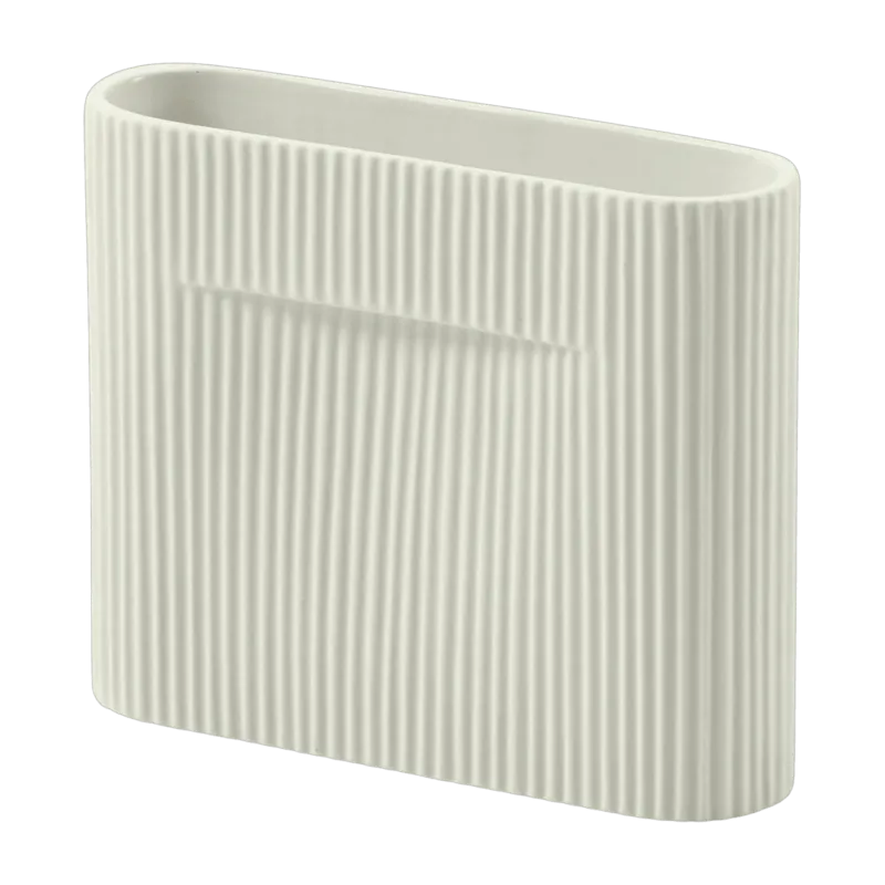 Vase en faïence blanc 16,5 cm Ridge - Muuto - The Cool Republic