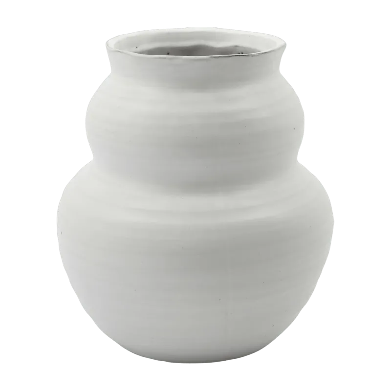 Vase en grès blanc 19 cm Juno - House Doctor - The Cool Republic
