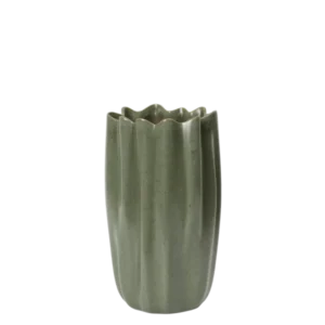 Vase en grès vert sauge 13 x 14 x 23 cm Nium - Ferm Living - The Cool Republic
