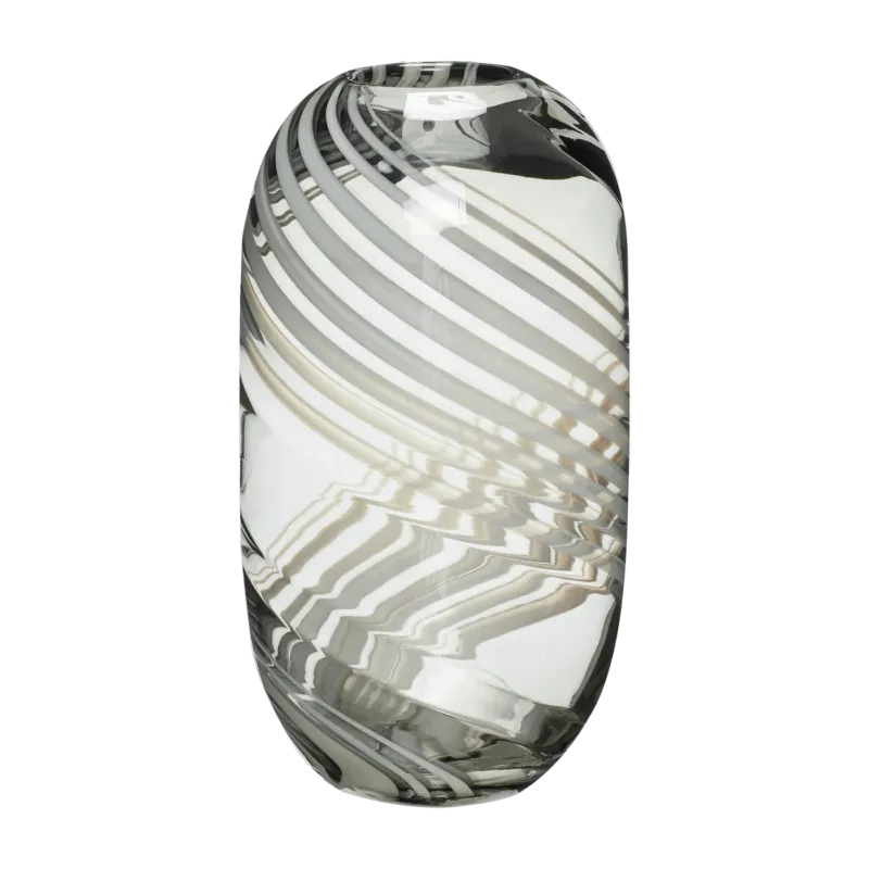 Vase en verre gris motif tourbillon 3L Swirl - Hübsch - The Cool Republic