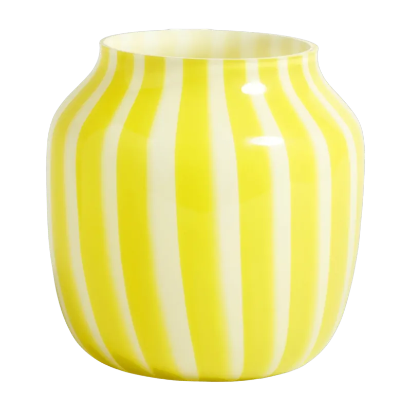 Vase en verre large jaune 22 cm Juice - HAY - The Cool Republic