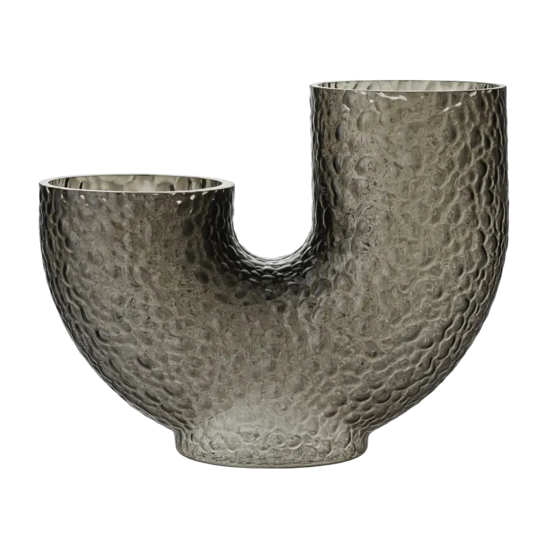 Vase en verre noir 26 cm Arura - AYTM - The Cool Republic