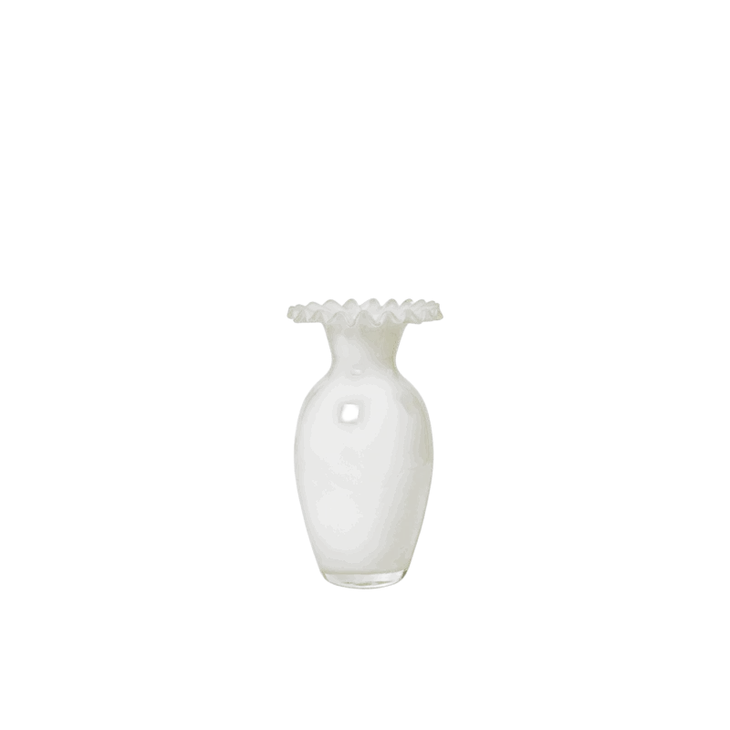 Vase en verre soufflé blanc 15,5x28cm Jasmin - Broste Copenhagen - The Cool Republic