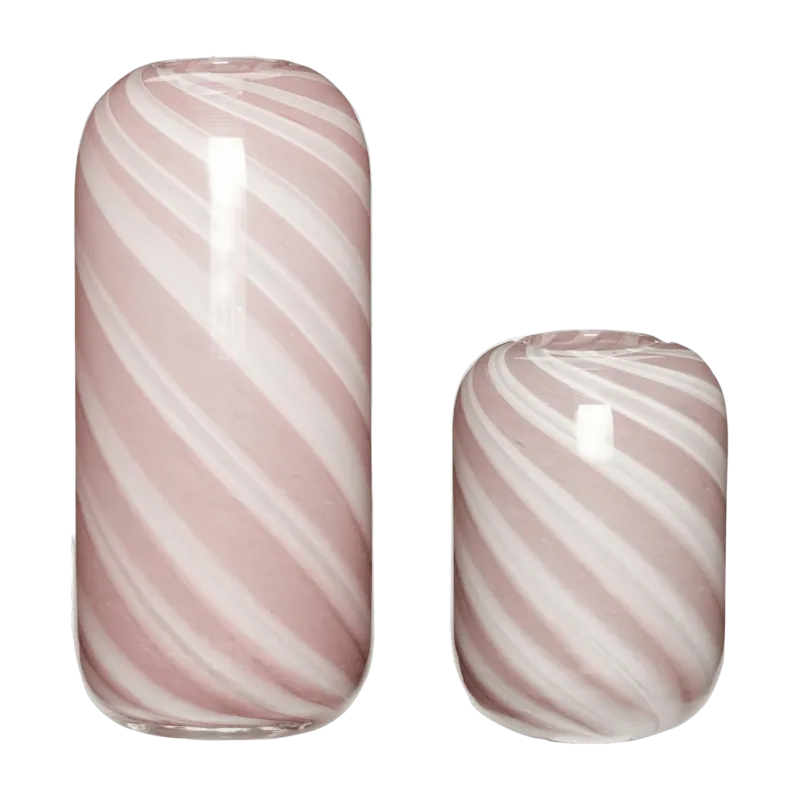 Vases en verre rose et blanc (lot de 2) Candy - Hübsch - The Cool Republic