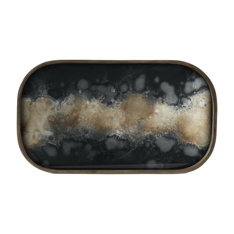Vide-poches en verre Black Organic 42 x 24 cm - Ethnicraft Accessories - The Cool Republic