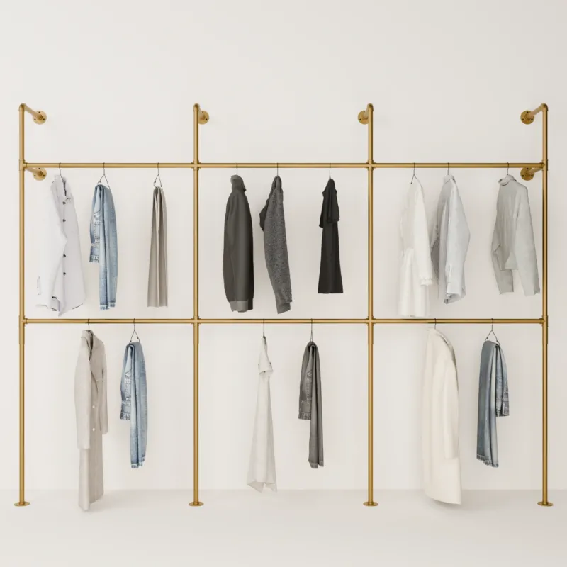 Wandgarderobe gold