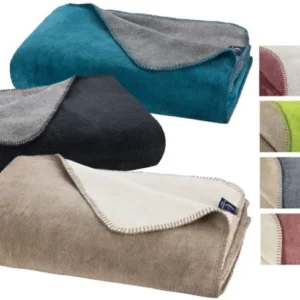 Moon Doubleface Kuscheldecke Wohndecke Baumwollmix ca. 150x200cm geketteter Rand